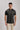 Men's Black Ribbed Zipper Polo Shirt